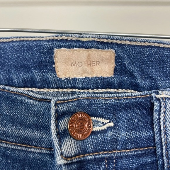 Mother Woman's Jeans Size 25 The Weekender Fray Blue Denim Flared Jeans - Picture 2 of 9